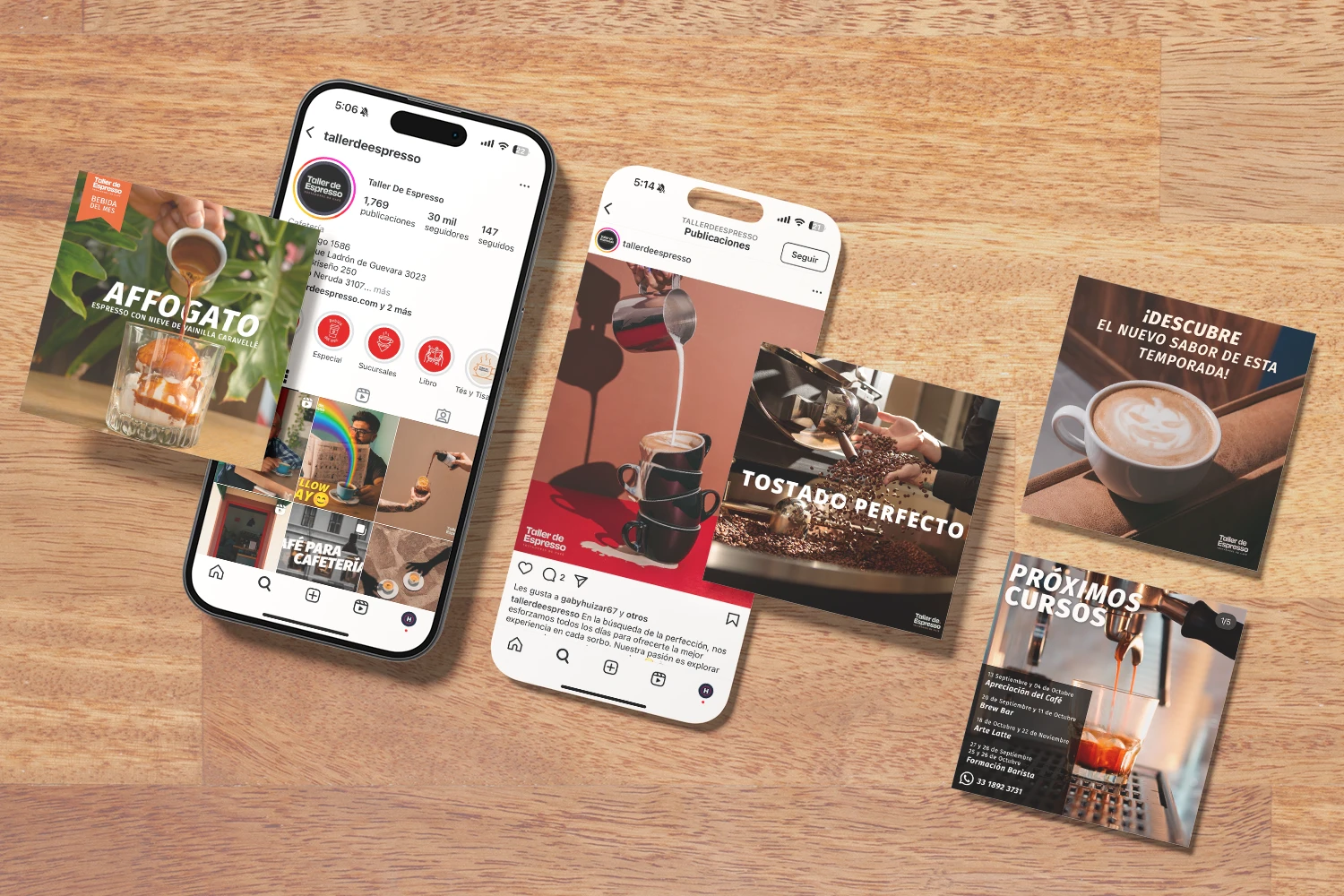 social media taller de espresso